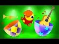 Surprise Eggs For Kids | English Words - Musical Instruments | Animals Collection | ABC Fun English