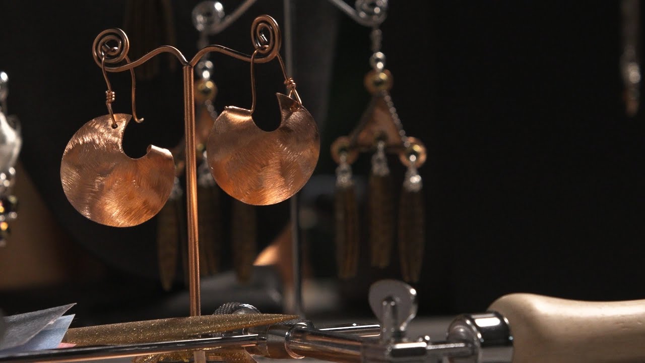 Dapped Copper Earrings - YouTube