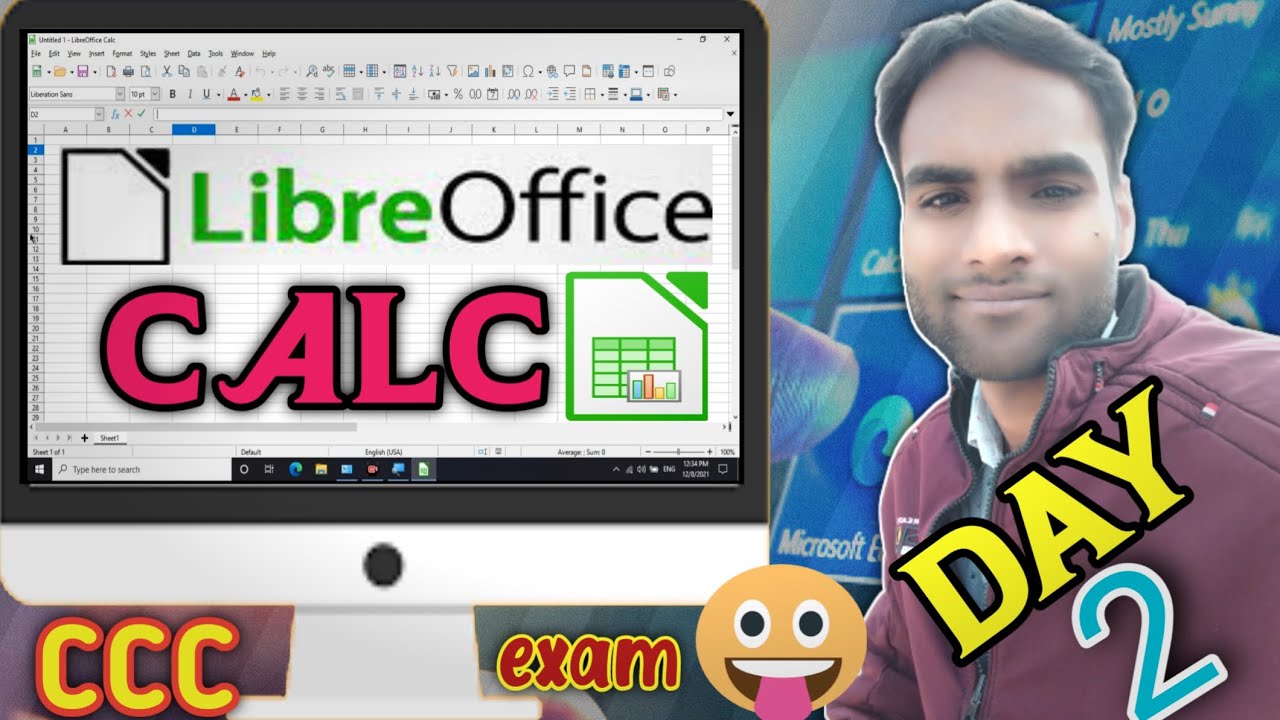 Libre office calc menu bar tab ka use and Shortcu keys. Ccc exam calc