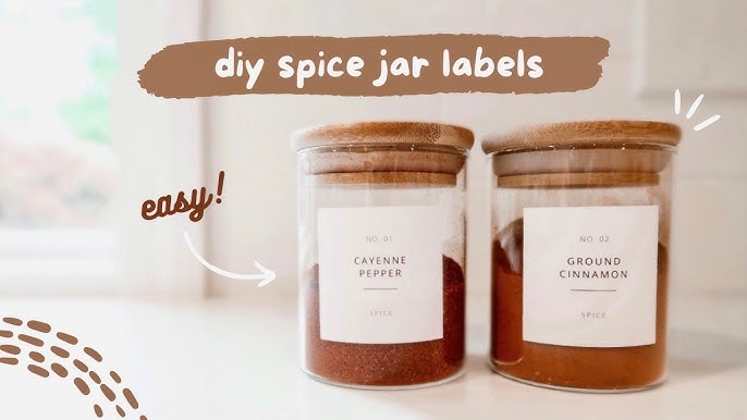 Spice Bottle Labels, Spice Jar Labels