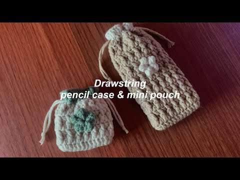 Crochet drawstring pencil