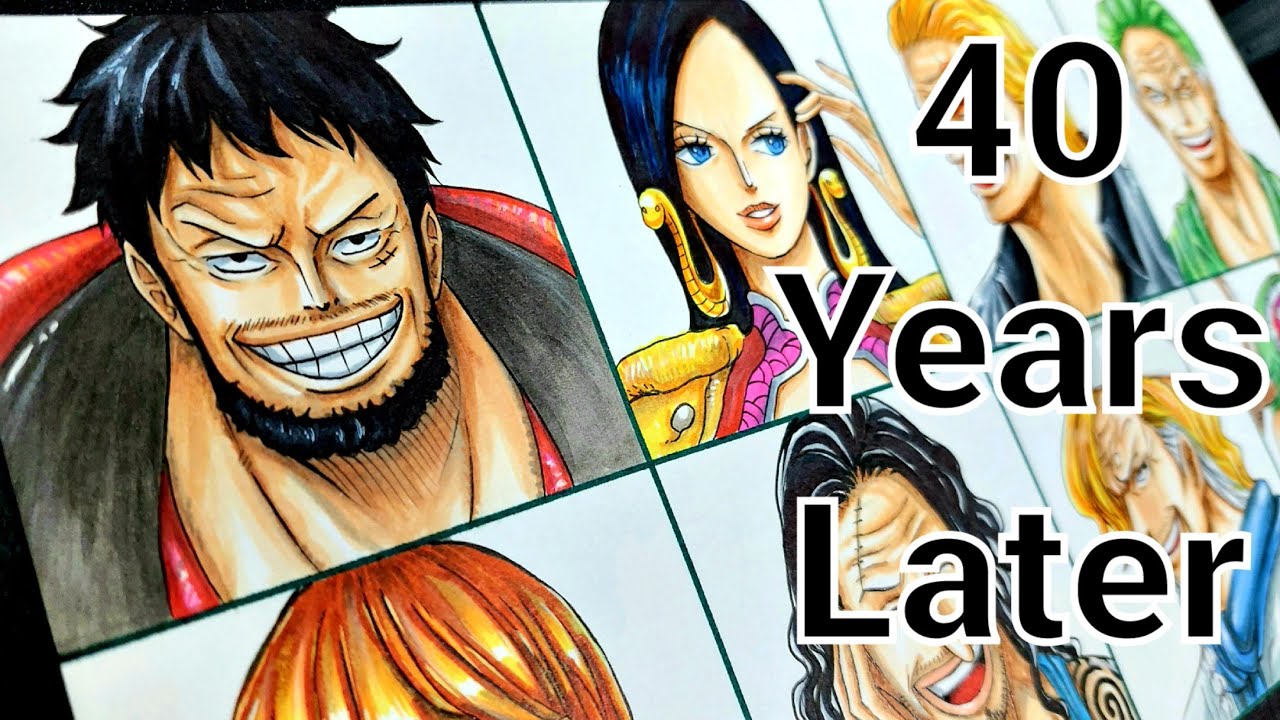 Drawing 60 Years Old One Piece Characters Episode 1000 Special Part Two Youtube