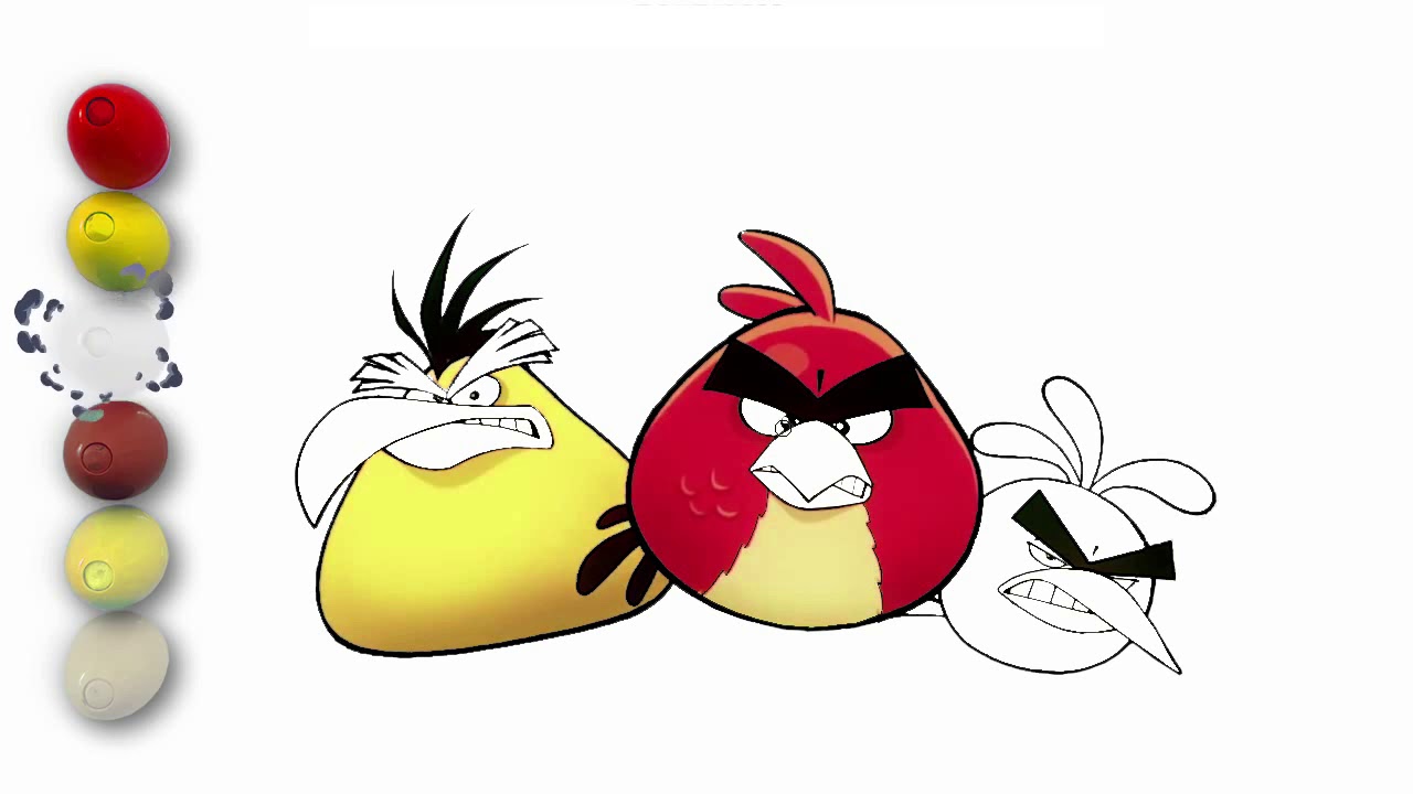 Angry birds coloring for kids, toddlers [Pink Art School] - YouTube