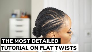 How to Flat Twist 4C Natural Hair  DETAILED Tutorial