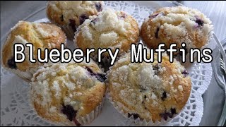 【Blueberry Muffins】ふわふわしっとりアメリカンなジャンボブルーベリーマフィン/Best Blueberry Streusel Muffins【アメリカ生活】