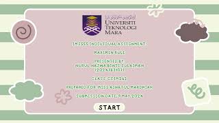 IMS555: INDIVIDUAL ASSIGNMENT (MAXIMIN RULE)