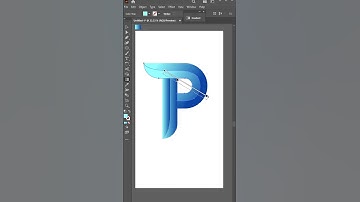 How to create gradient 3d P letter logo in illustrator - Illustrator tutorials #shorts