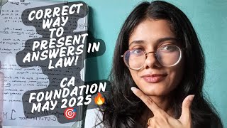 CA FOUNDATION LAW ANSWER WRITING 🎯|HOW TO PRESENT ANSWER IN LAW|🔥#cafoundation #law #castudents