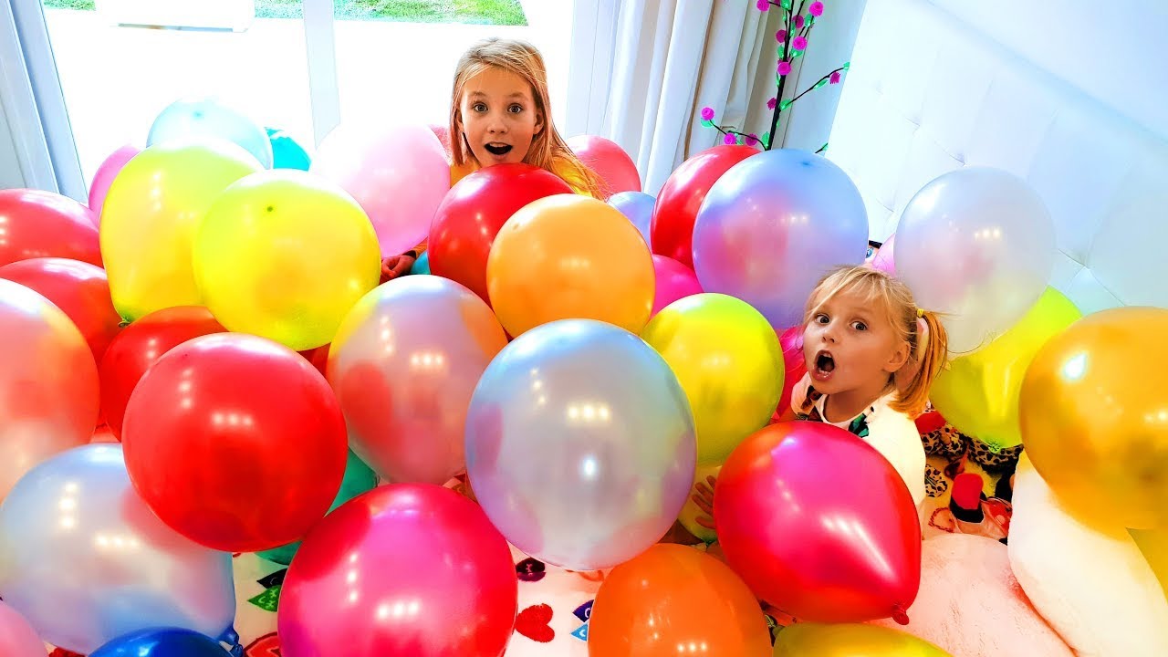 Balloon room 🎈🌈 Alice and Dad Play and Break Balloons | Kids bedtime story