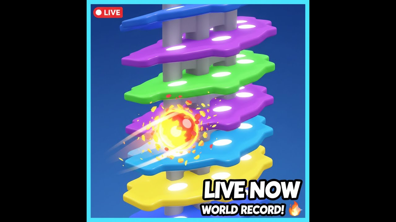 🔥 STACK BALL LIVE — World Record Speedrun Attempt! 🟡 INSANE Levels!! # ...