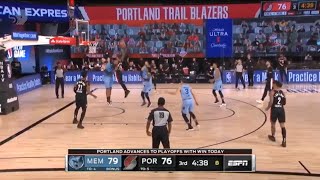 Damian Lillard POSTER Dunk On Jonas Valančiūnas | Trail Blazers vs Grizzlies | August 15, 2020 | NBA