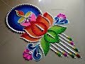 Lotus rangoli for Diwali | Easy and unique rangoli for Lakshmi Pooja | Diya rangoli