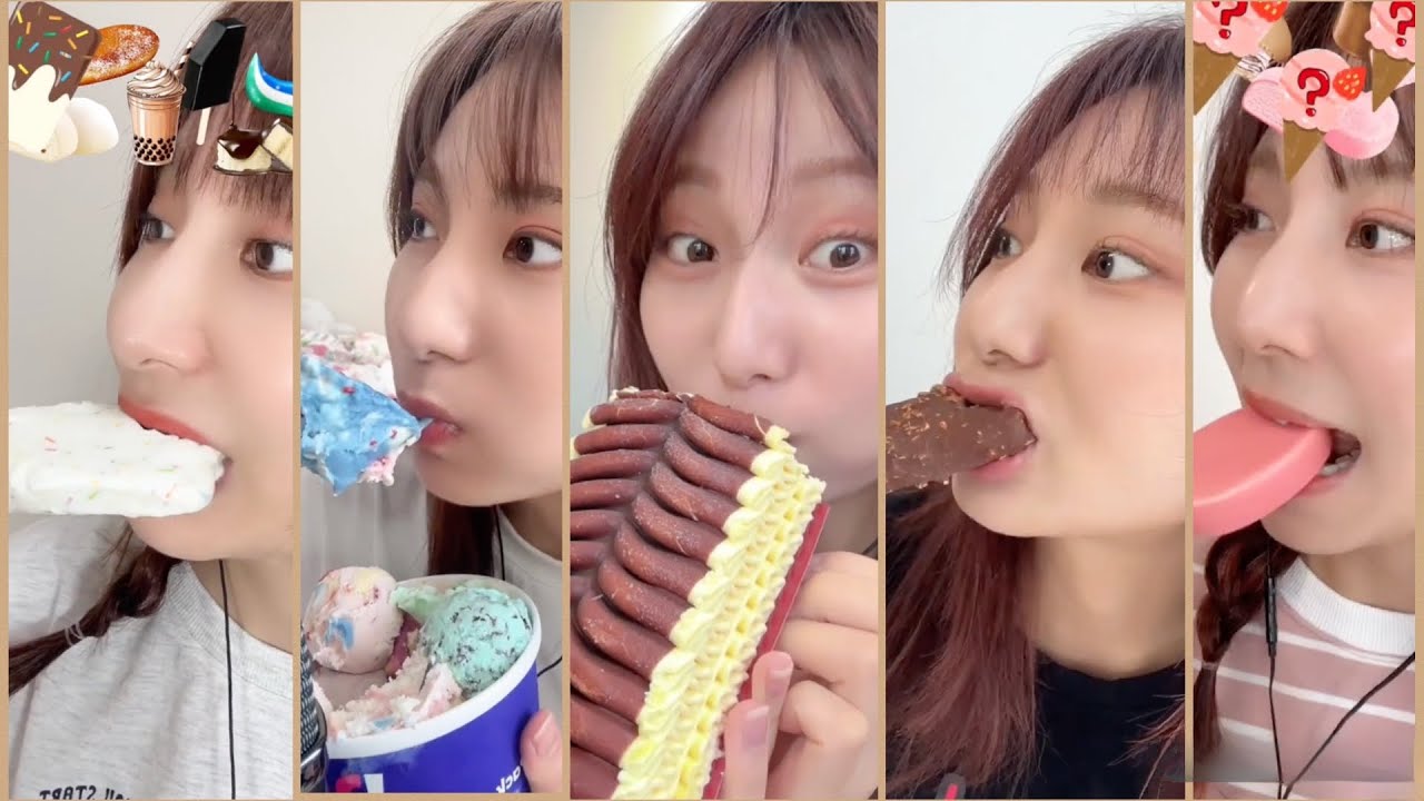 ASMR with the sound of ice cream🤍Short summary - YouTube