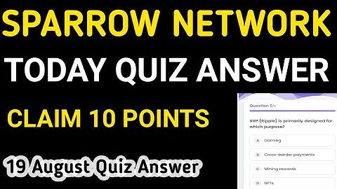 Today Sparrow Network Quiz Answer|Sparrow Network New Update|sparrow Quiz Answer 