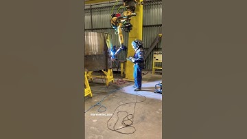 Robotic #welding of a #turbine part at Marmen! #robot #welder #asmr #manufacturing #fabrication