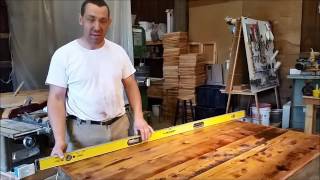 How to flatten large wood surface/ Repurposed Engine Table Learn how to flatten a large wooden surface using a wood plane. Sanders can leave a surface uneven. Using a large wood plane