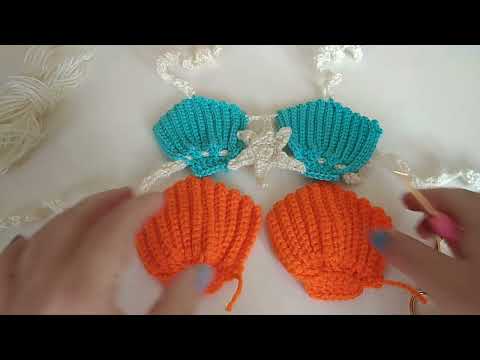 kız çocukları için midye kabuğu bikini modeli #yapılışı #crochet