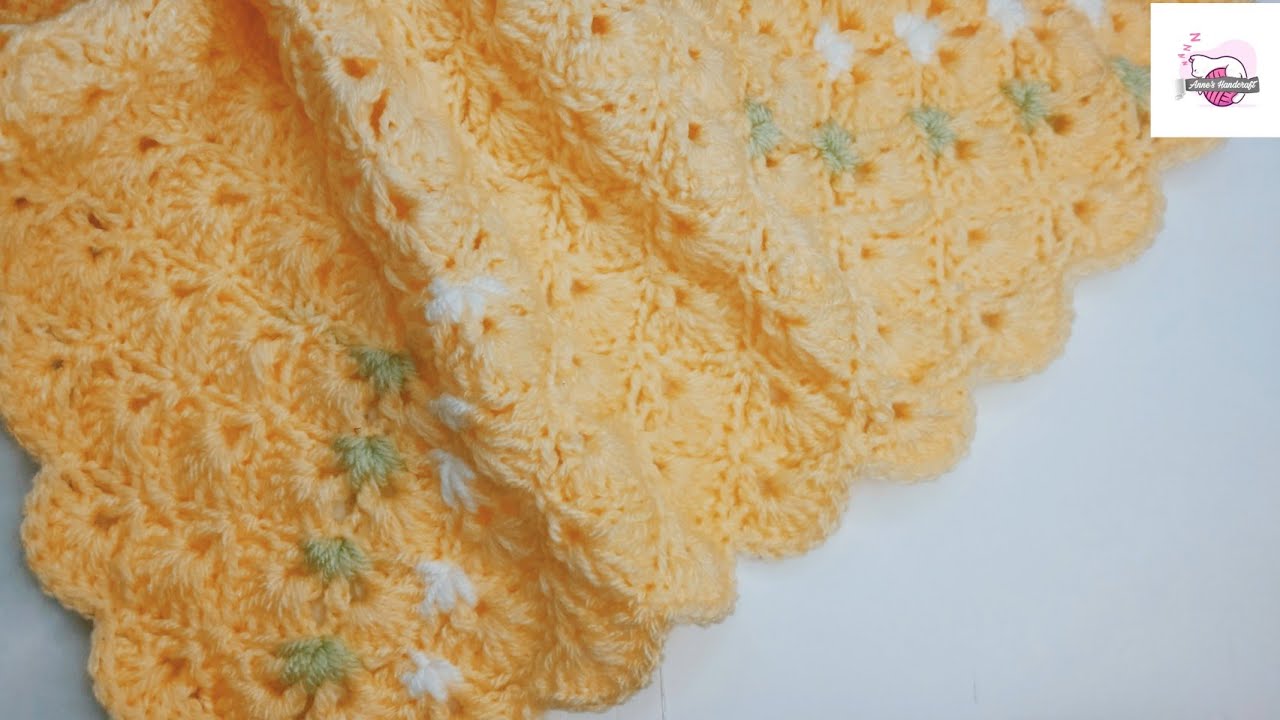 Easy Crochet Baby Blanket With Shell Stitch - YouTube