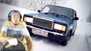 ЗИМНИЙ ДРИФТ на ВАЗ 2107 - City Car Driving с РУЛЕМ