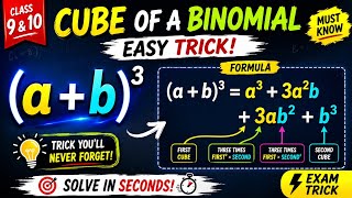 Cube of a Binomial (a + b)³ | Easy Trick 🔥 Class 9 &amp; 10 Maths | Learn Fast!