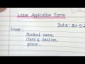 Leave application for school how to write school leave letter 4s writes 