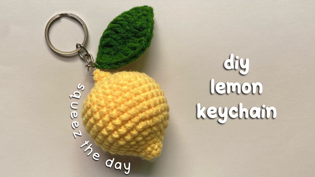 Easy Crochet Lemon Keychain Tutorial 🍋 | DIY Kawaii Fruit Keychain | Cute Summer Gift Idea