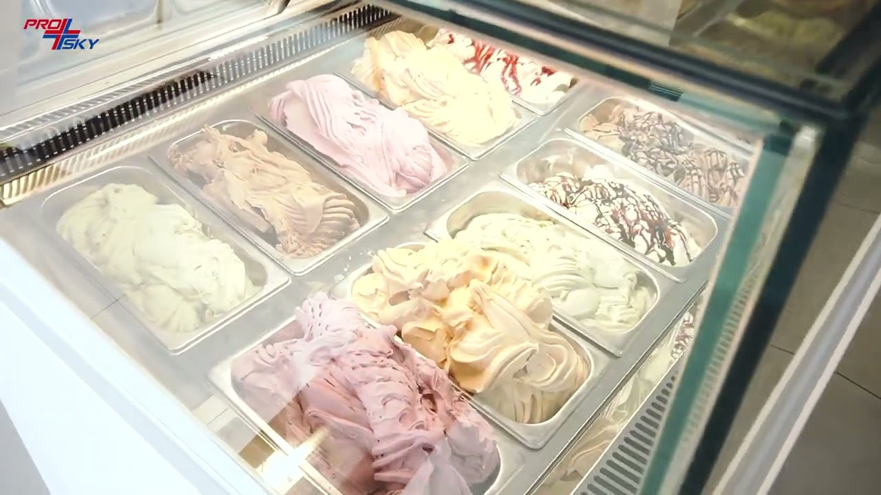 Mini 10 pans Ice Cream Vertical Display Freezer Gelato Cabinet for Sale