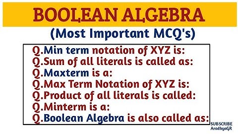 BOOLEAN ALGEBRA MCQ