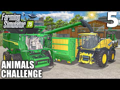 Buying & HARVESTING a NEW FIELD | Animals Challenge | Timelapse 4 | Farming Simulator 25
