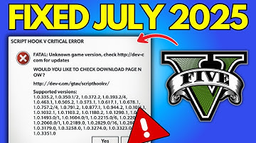 Fix Scripthook V Critical Error GTA V (July 2025)