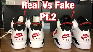 Air Jordan 6 Carmine 2021 Real Vs Fake Part 2. Updated fakes W/UV light and weight comparisons