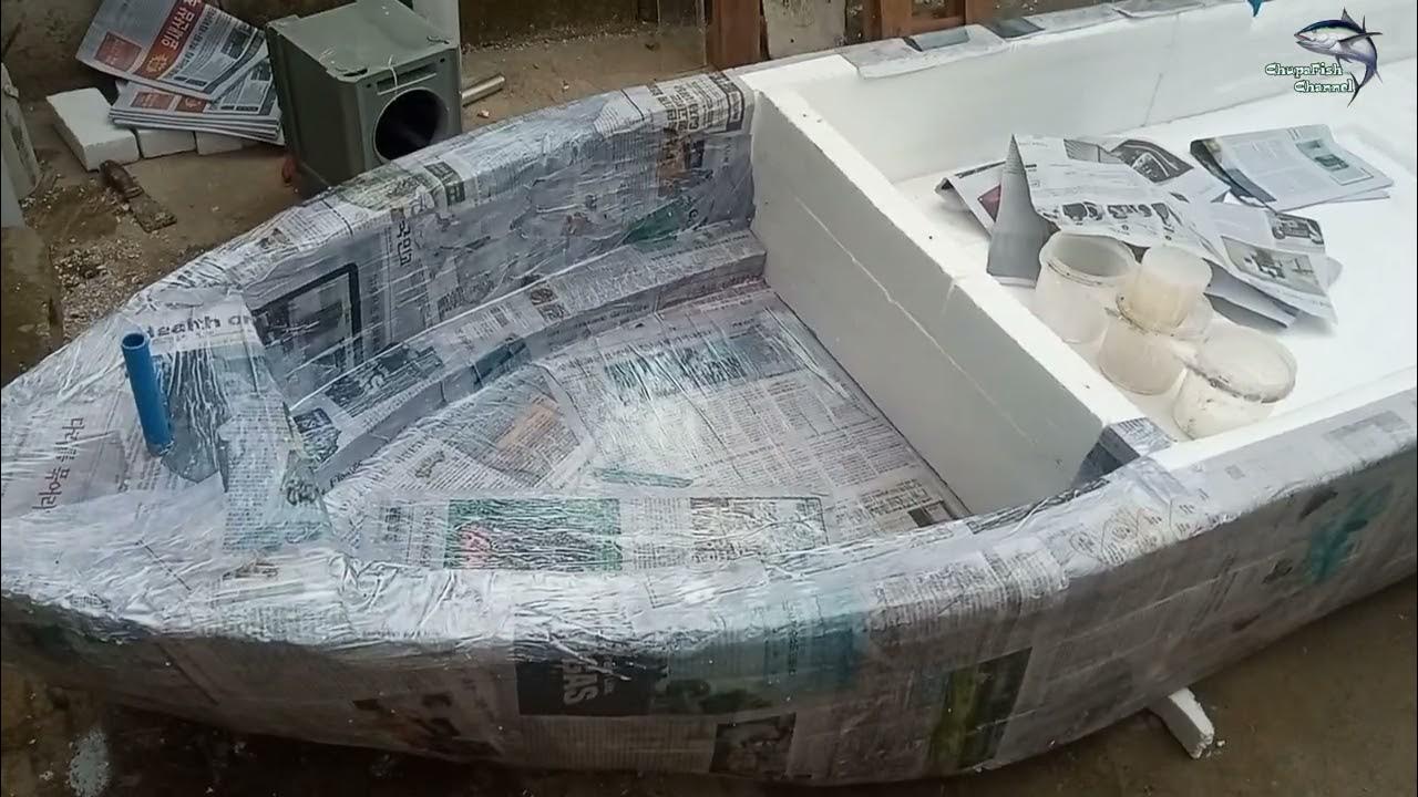 DIY Styrofoam kayak Paper wrapping Ep 3. YouTube