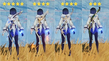 Aqua Simulacra vs Recurve bow vs Fading Twilight vs Favonius [bow battle for Yelan][Genshin impact]