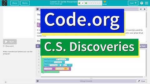 Code.org Lesson 13.1 Sprite Movement | Tutorial with Answers | Unit 3 CS Discoveries