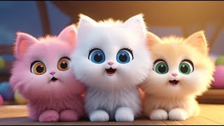 Три Маленьких Котенка | Белые Кошки | Banana Preschool На Русском — Детские Песенки