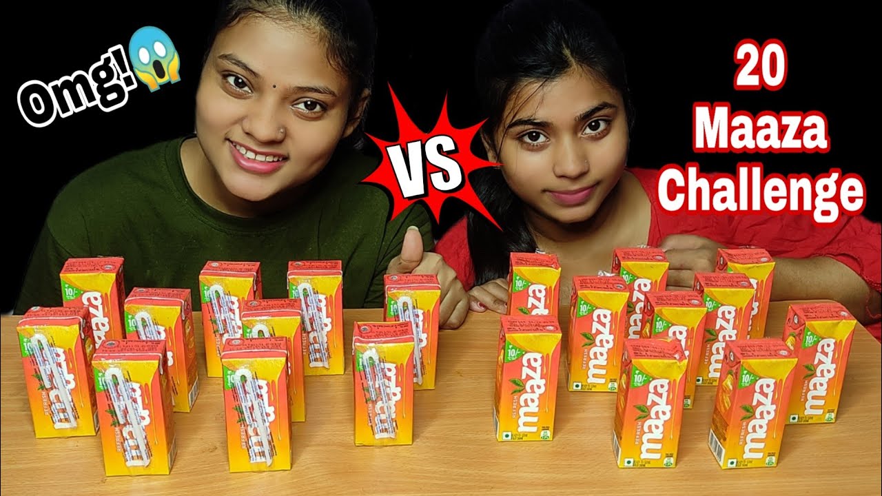20 MAAZA DRINKING CHALLENGE |UNLIMITED MANGO FROOTI DRINKING CHALLENGE | MANGO JUICE CHALLENGE.