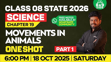 TN State Class 8 Movements in Animals chapter 19 | Part-1 | Shine Sir | Xylem State 8 & 9 Tamil