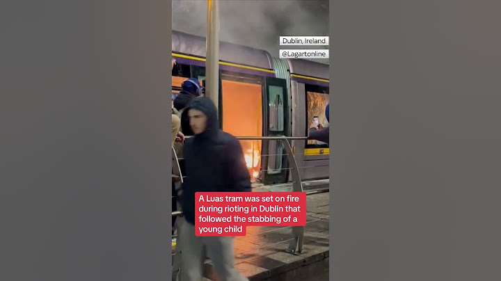 Tram set on fire during Dublin rioting