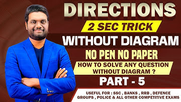 DIRECTIONS (PART - 5) 2 SEC TRICKS | NO PEN NO PAPER (WITHOUT DIAGRAM) | SMART & BEST TRICKS