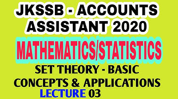 JKSSB ACCOUNTS ASSISTANT 2020  (03) MATHEMATICS/STATISTICS