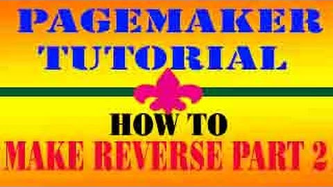 DTP TUTORIAL HOW TO MAKE REVERSE IN PAGEMAKER PART2