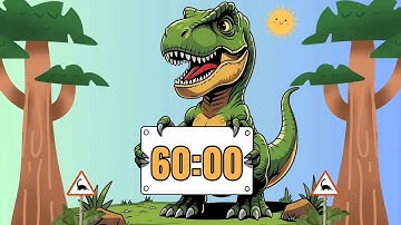 60 Minute Countdown Timer | Background Music & Alarm! [ #Dino Edition ] 🦕