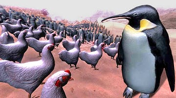 10000 Penguins VS 1000 Chickens - Ultimate Epic Battle Simulator