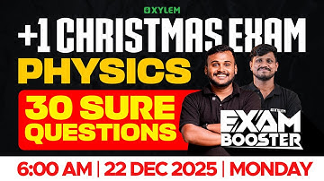 Plus One Christmas Exam Physics | 30 Sure Questions | Xylem Plus One