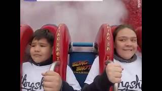 Kids Funny Slingshot Ride Reaction