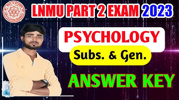 LNMU BA Part 2 Psychology Subsidiary Objective Answer Key 2023 || BA Part 2 Psychology Subsidiary