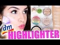 🦄 XXL DROGERIE HIGHLIGHTER TEST! 8 DM HIGHLIGHTING PRODUKTE REVIEW & SWATCHES | KINDOFROSY