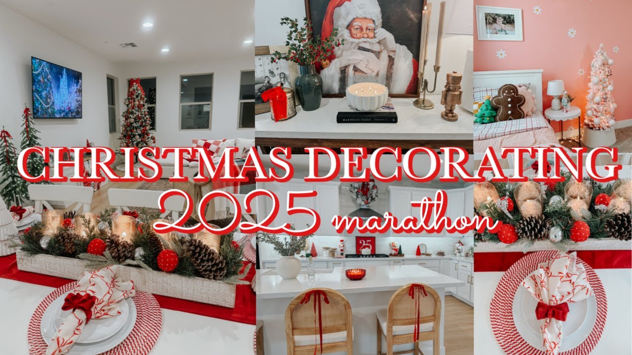 2025 CHRISTMAS DECORATING MARATHON || Christmas decorating 2025