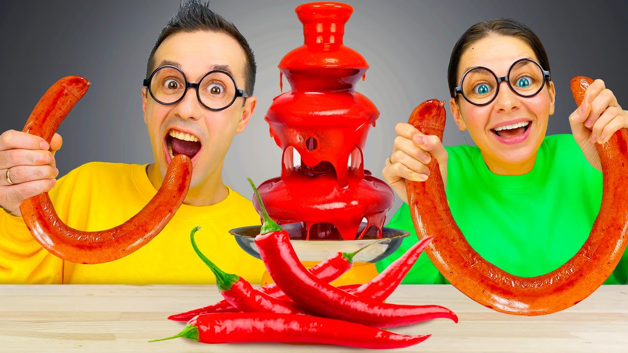 Kielbasa Sausage Challenge with Fondue Spicy Sauce mukbang मसालेदार