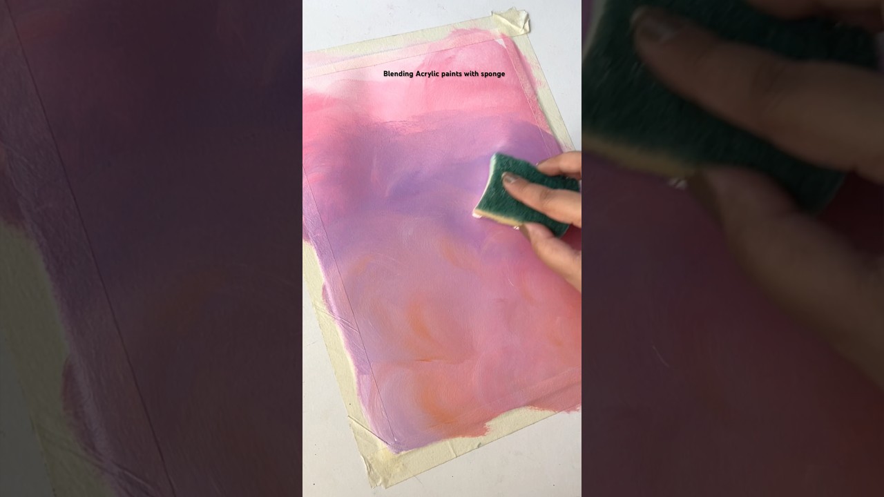 Easiest way of blending backgrounds #artshorts #acrylicpainting #canvaspainting #painting #arthacks